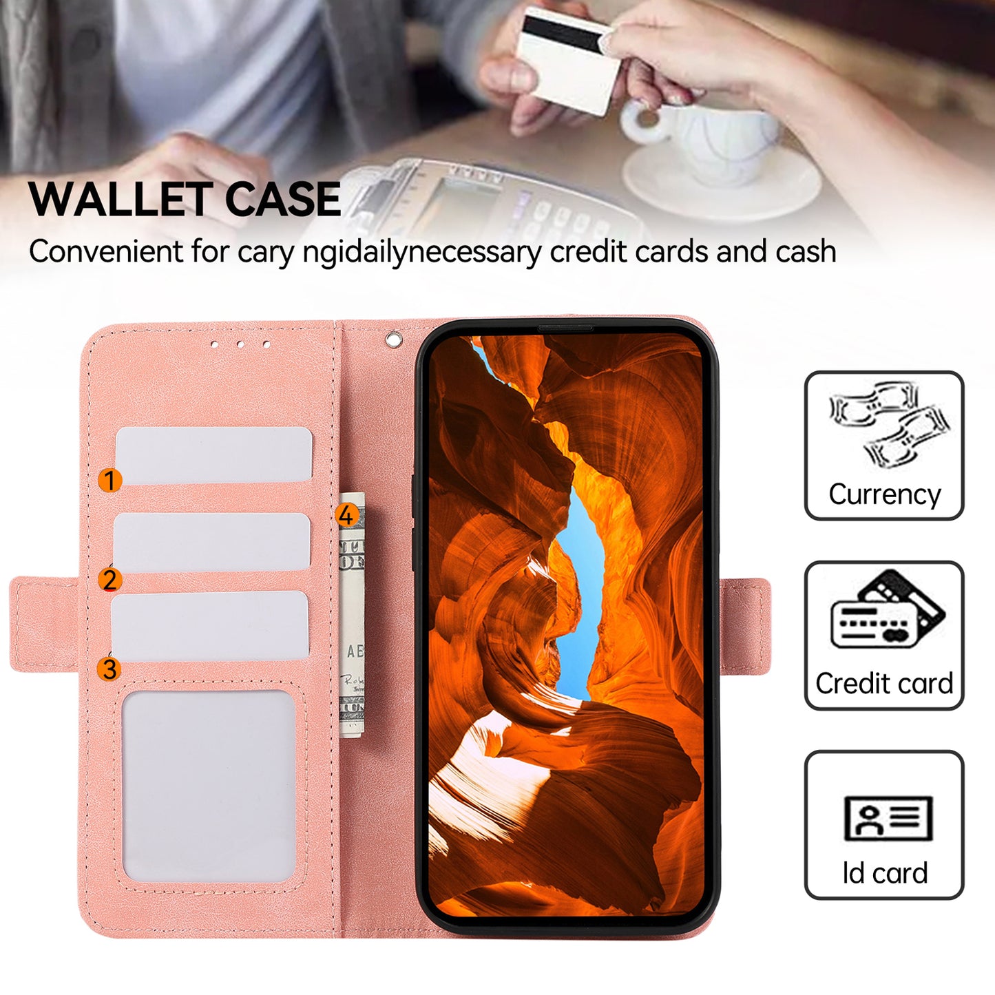 ABEEL For Samsung Galaxy S20 FE/S20 FE 5G/ S20 FE 2022/S20 Lite Magnetic Case RFID Blocking Folio Flip Style Phone Cover - Pink
