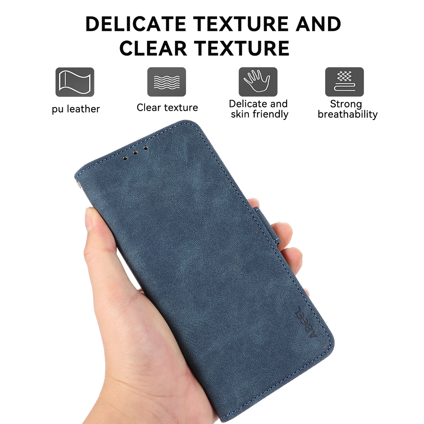 ABEEL For Samsung Galaxy S20 FE/S20 FE 5G/ S20 FE 2022/S20 Lite Magnetic Case RFID Blocking Folio Flip Style Phone Cover - Blue