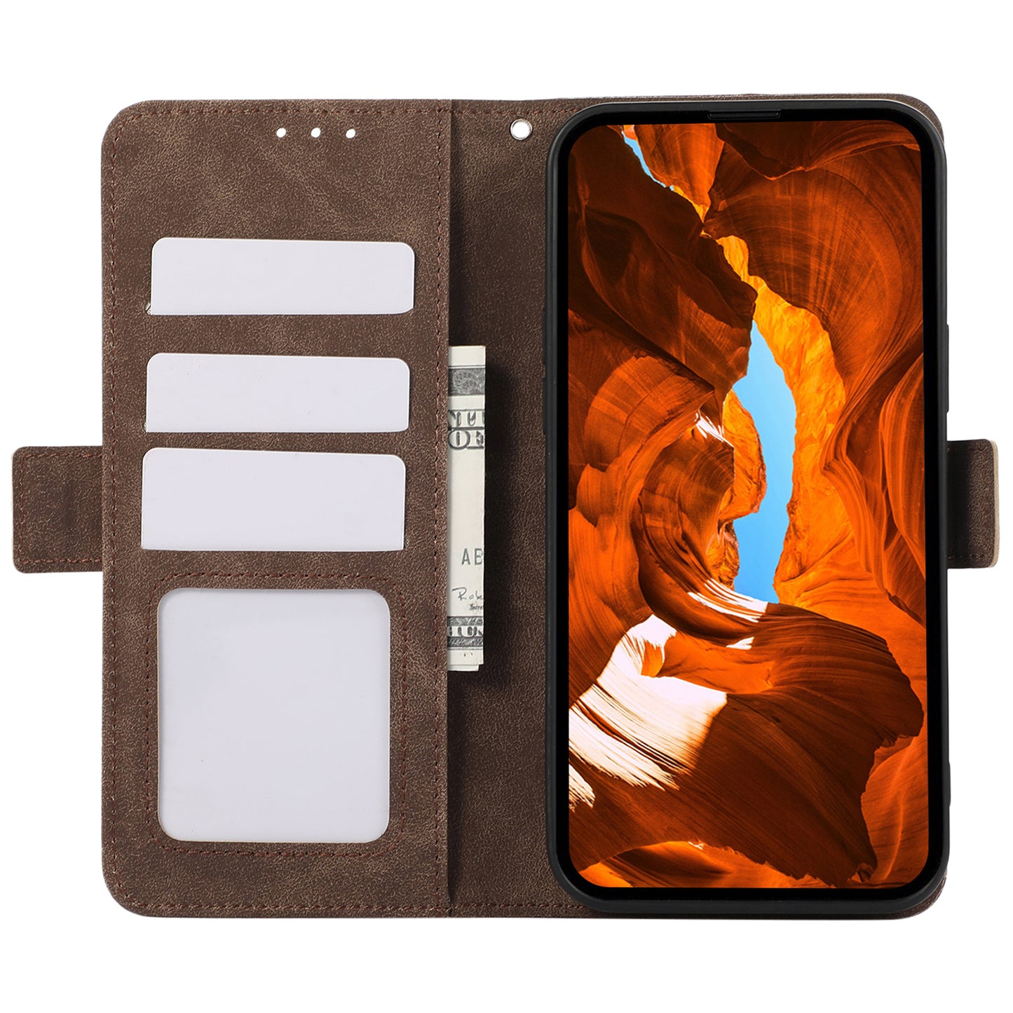 ABEEL For Samsung Galaxy S20 FE/S20 FE 5G/ S20 FE 2022/S20 Lite Magnetic Case RFID Blocking Folio Flip Style Phone Cover - Brown