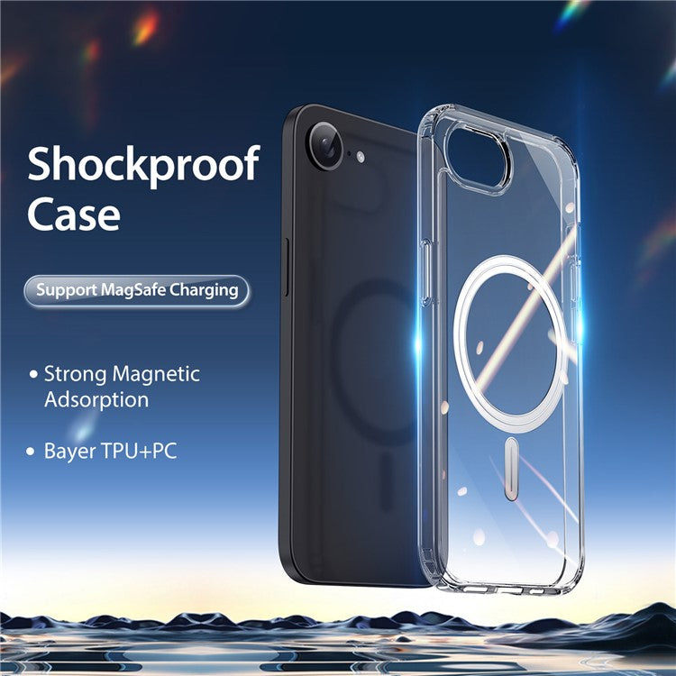 DUX DUCIS Clin Series Phone Case for iPhone 16e Clear Case Transparent PC+TPU Phone Cover Compatible with MagSafe