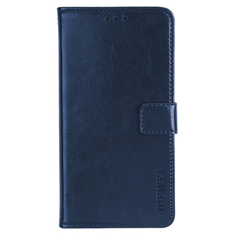 IDEWEI For vivo V30 Pro 5G Case PU Leather Wallet Stand Phone Cover - Dark Blue