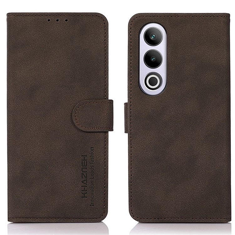 KHAZNEH For OnePlus Nord CE4 5G Case Folding Stand Cover Leather Wallet Phone Shell - Brown