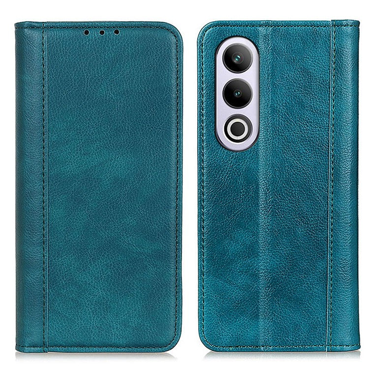 For OnePlus Nord CE4 5G Magnetic Case Litchi Texture Split Leather Phone Cover - Green