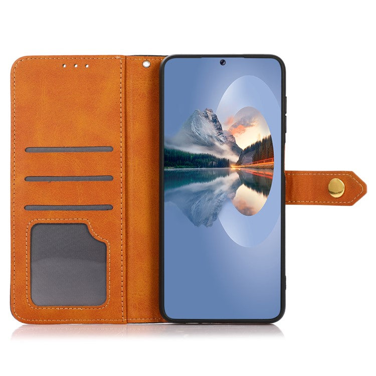 KHAZNEH For OnePlus Nord CE4 5G Magnetic Flip PU Leather Case Cell Phone Stand Cover - Brown
