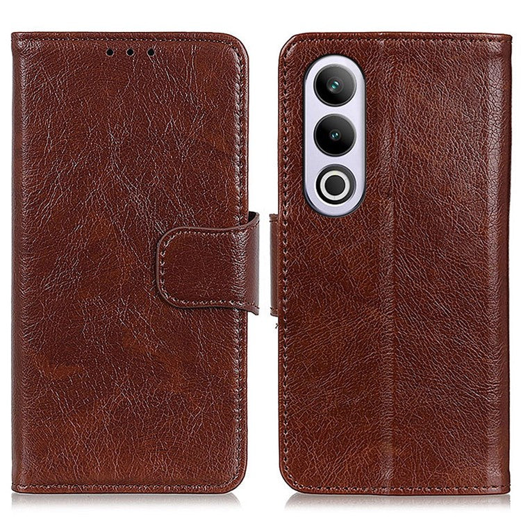 For OnePlus Nord CE4 5G Phone Case Stand Split Leather Nappa Texture Cover - Brown