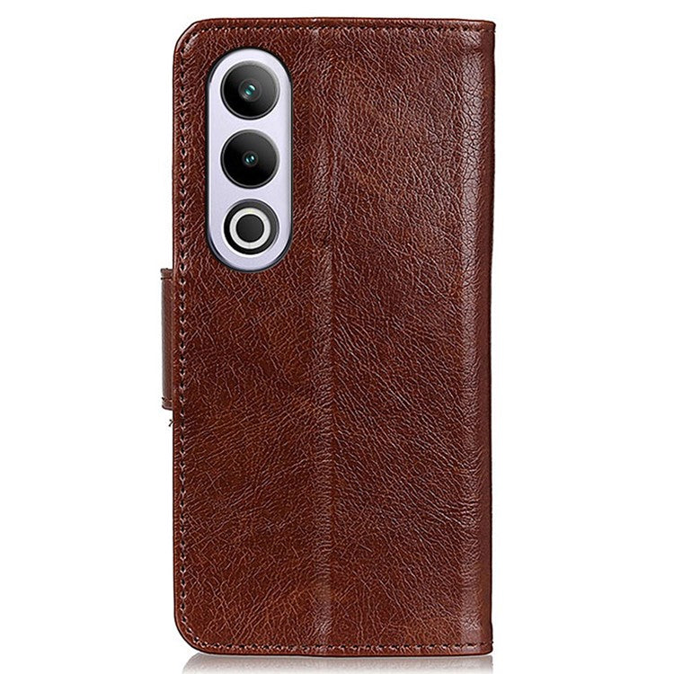 For OnePlus Nord CE4 5G Phone Case Stand Split Leather Nappa Texture Cover - Brown
