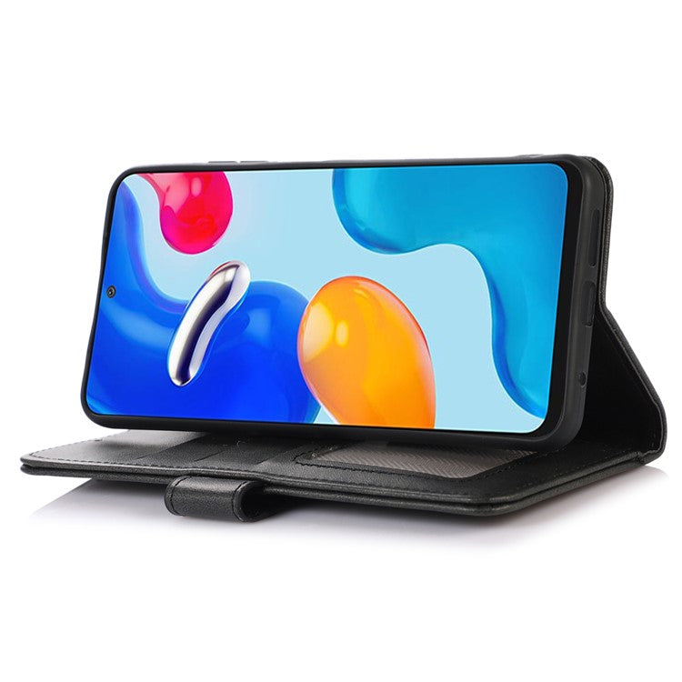 For OnePlus Nord CE4 5G Case PU Leather Cowhide Texture Card Slots Wallet Phone Cover - Black