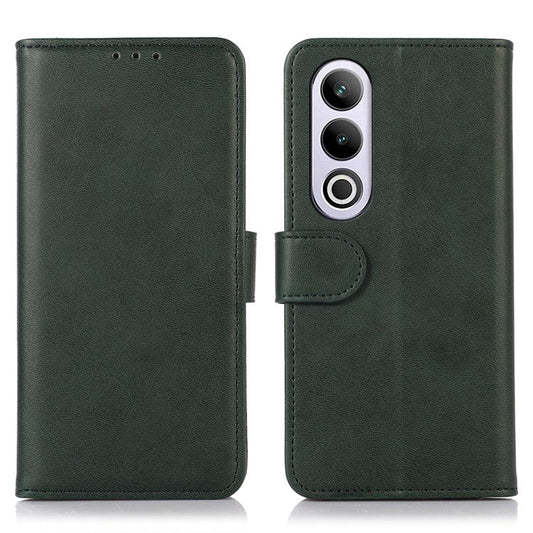 For OnePlus Nord CE4 5G Case PU Leather Cowhide Texture Card Slots Wallet Phone Cover - Green