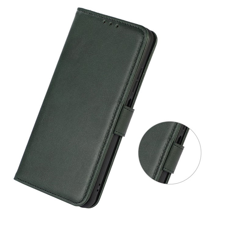 For OnePlus Nord CE4 5G Case PU Leather Cowhide Texture Card Slots Wallet Phone Cover - Green