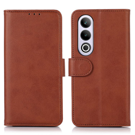 For OnePlus Nord CE4 5G Case PU Leather Cowhide Texture Card Slots Wallet Phone Cover - Brown