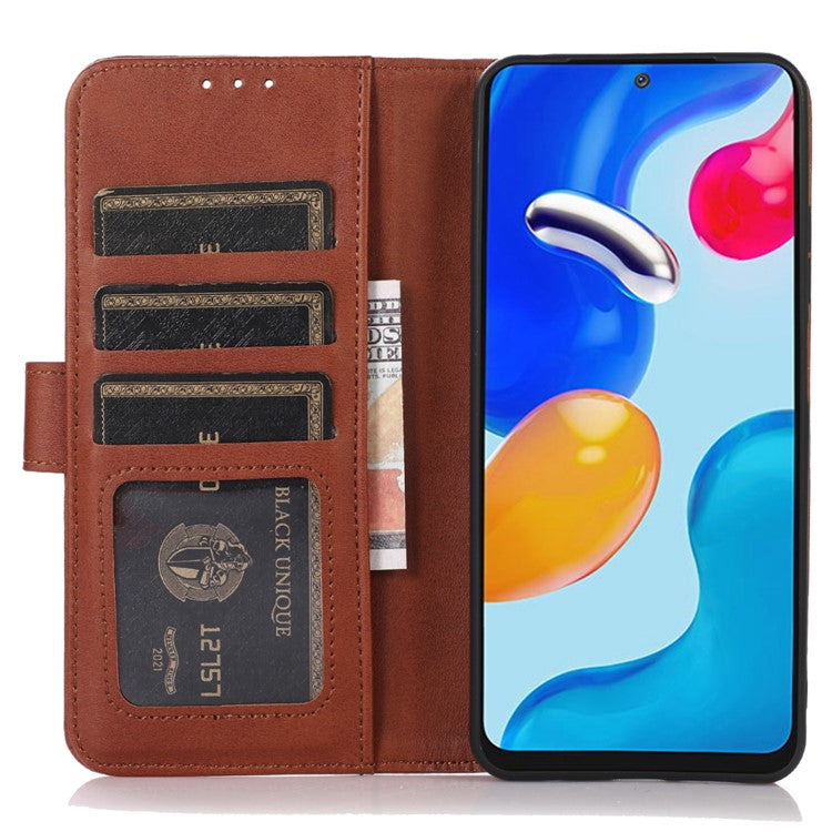 For OnePlus Nord CE4 5G Case PU Leather Cowhide Texture Card Slots Wallet Phone Cover - Brown