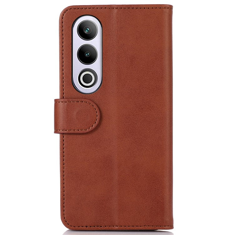 For OnePlus Nord CE4 5G Case PU Leather Cowhide Texture Card Slots Wallet Phone Cover - Brown