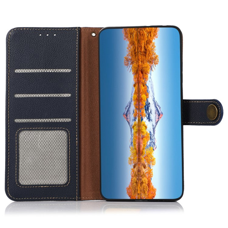 KHAZNEH For OnePlus Nord CE4 5G Case RFID Blocking Anti-Drop Phone Stand Cover - Blue