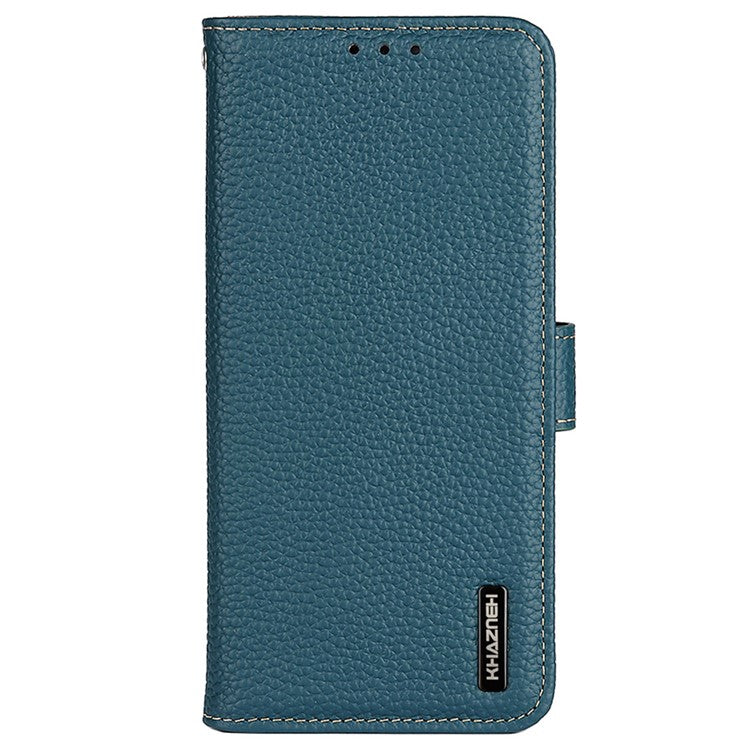 KHAZNEH For OnePlus Nord CE4 5G Phone Stand Case Support Stand Genuine Cow Leather Phone Cover - Green