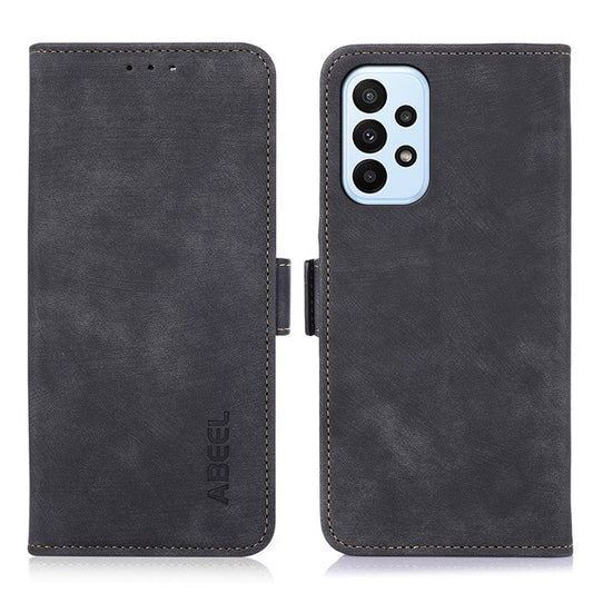 ABEEL For Samsung Galaxy A23 4G / A23 5G (Global Version) Cover Side Magnetic Clasp Leather Wallet Phone Case - Black
