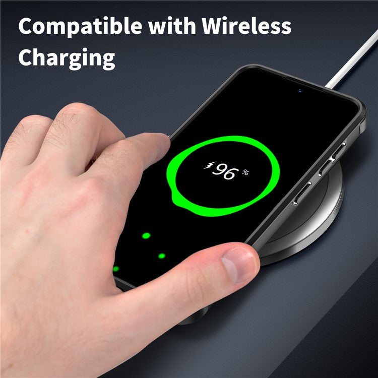 For Samsung Galaxy S24 Case PC+TPU 2-in-1 Phone Cover with Slide Lens Lid - Pink