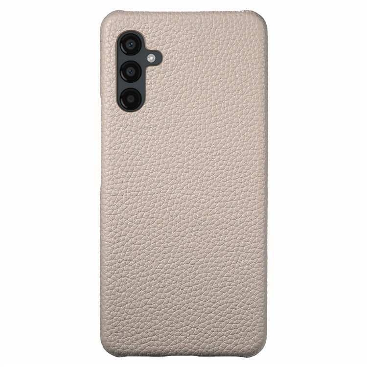 Y1 For Samsung Galaxy A24 4G (162.1 x 77.6 x 8.3mm) Case Litchi Grain PU Leather Coated PC Back Cover - Khaki Grey