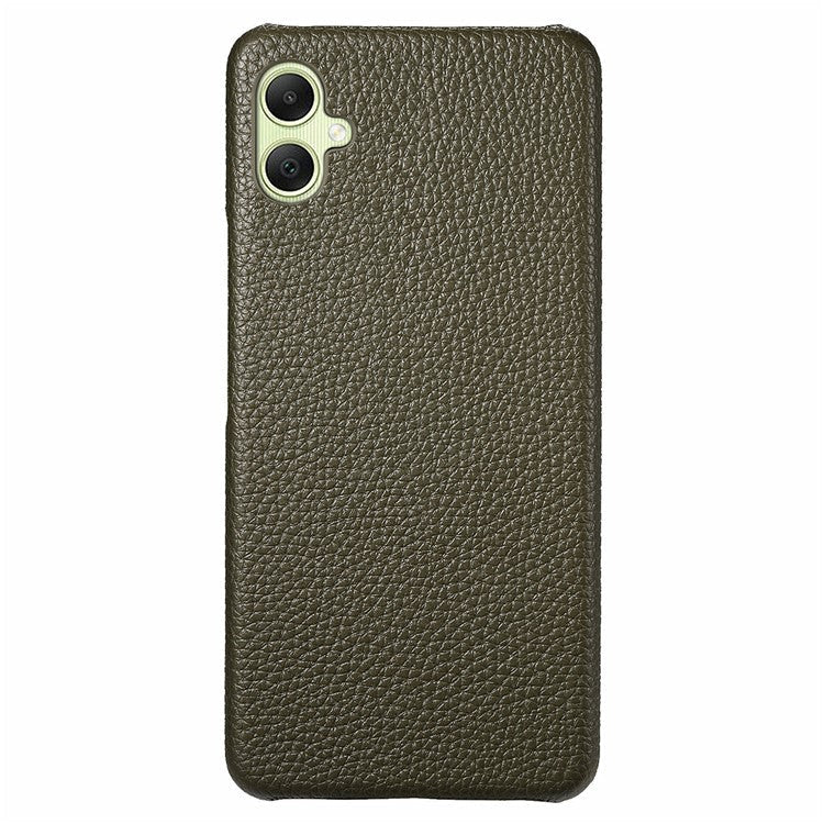 Y1 For Samsung Galaxy A05 4G Case Litchi Texture PU Leather+PC Anti-Scratch Cover - Midnight Green