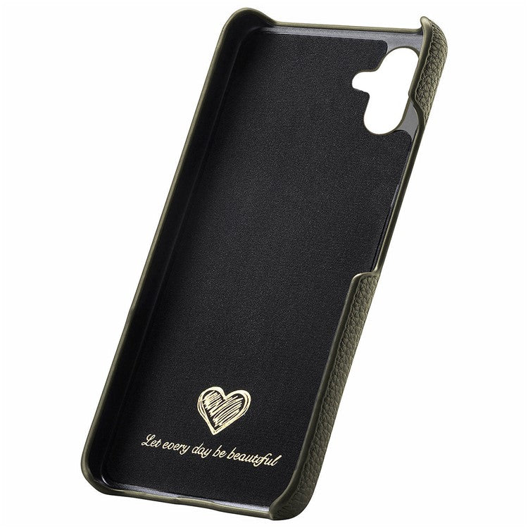 Y1 For Samsung Galaxy A05 4G Case Litchi Texture PU Leather+PC Anti-Scratch Cover - Midnight Green