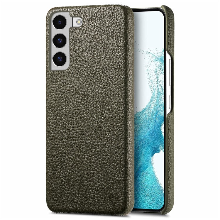 Y1 For Samsung Galaxy S22 5G Case Shockproof Litchi Texture PU Leather Back Cover - Midnight Green