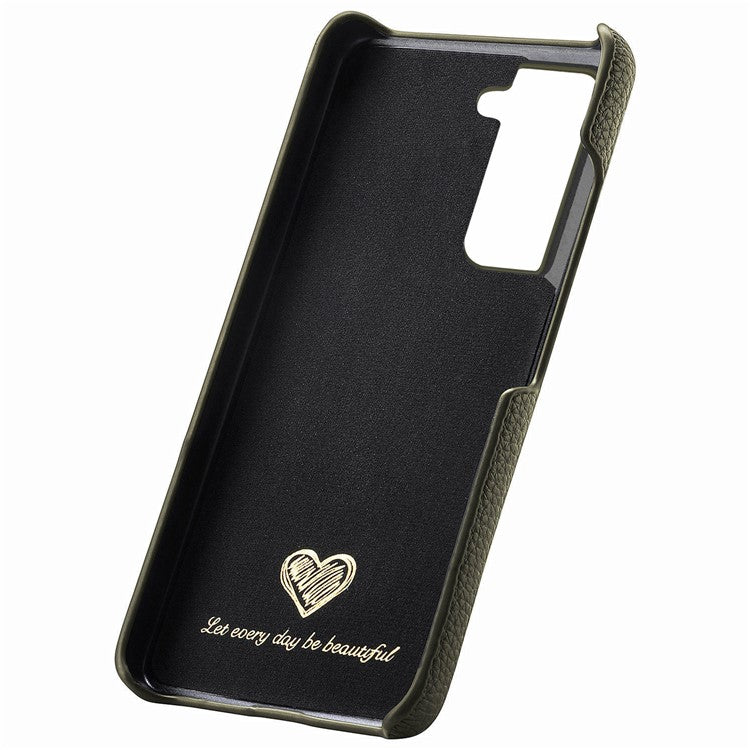 Y1 For Samsung Galaxy S22 5G Case Shockproof Litchi Texture PU Leather Back Cover - Midnight Green
