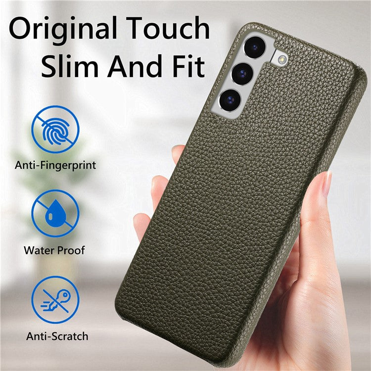 Y1 For Samsung Galaxy S22 5G Case Shockproof Litchi Texture PU Leather Back Cover - Midnight Green