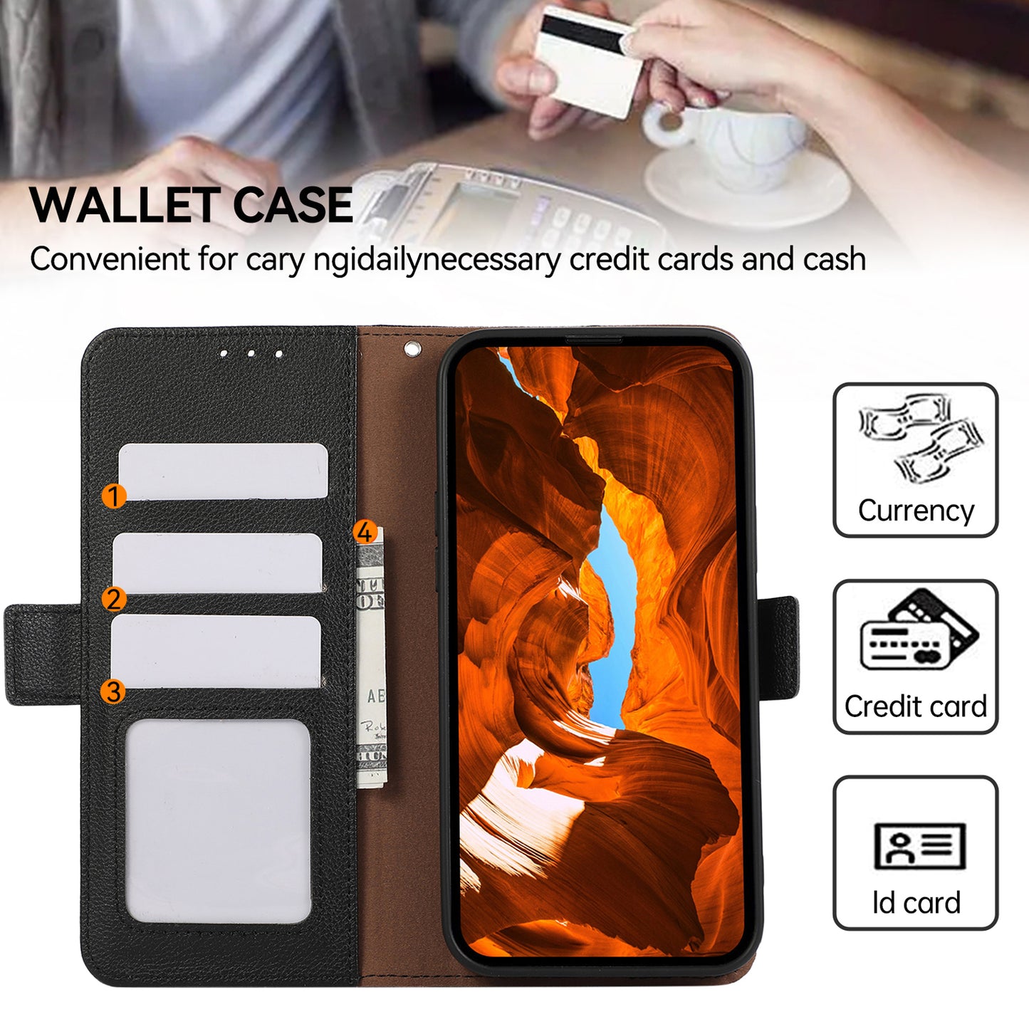ABEEL For Samsung Galaxy S20 FE 4G / FE 5G / S20 Lite / S20 FE 2022 Case RFID Blocking Leather Phone Case - Black
