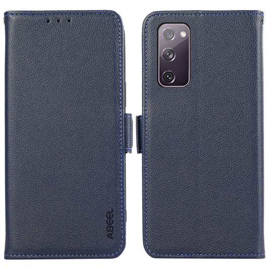 ABEEL For Samsung Galaxy S20 FE 4G / FE 5G / S20 Lite / S20 FE 2022 Case RFID Blocking Leather Phone Case - Blue