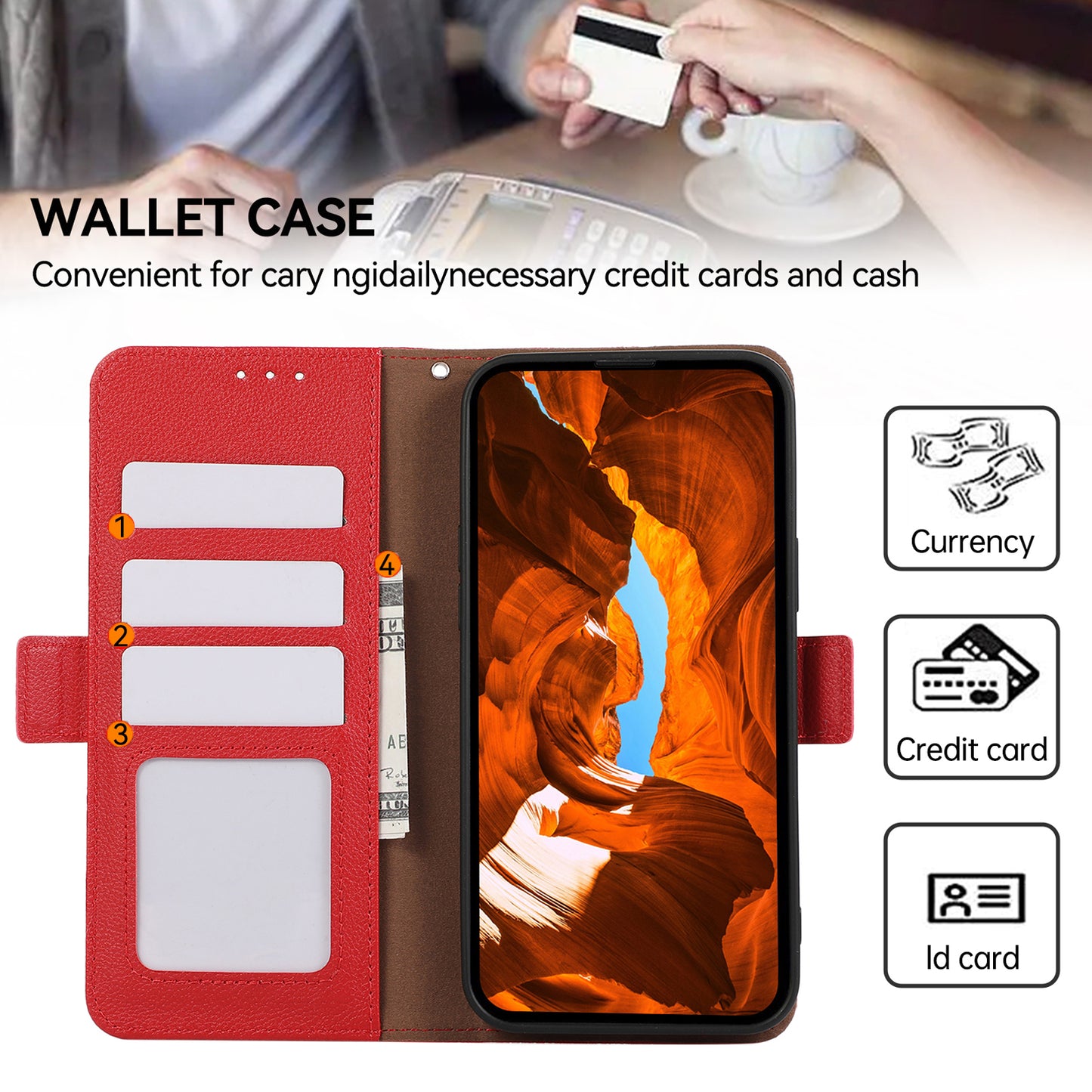 ABEEL For Samsung Galaxy S20 FE 4G / FE 5G / S20 Lite / S20 FE 2022 Case RFID Blocking Leather Phone Case - Red