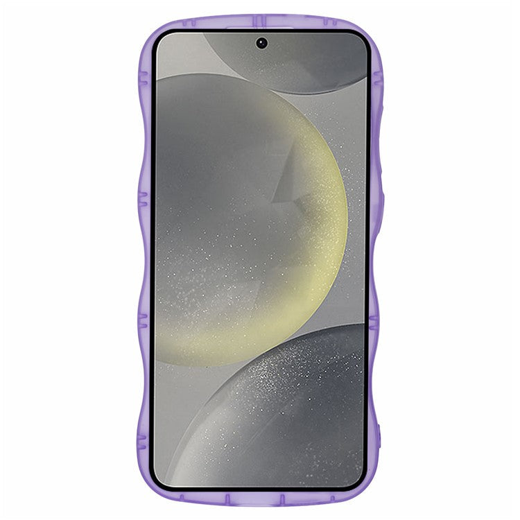 JTW Series for Samsung Galaxy S24+ TPU Case Wavy Edge Epoxy Slim Phone Cover - Transparent Purple
