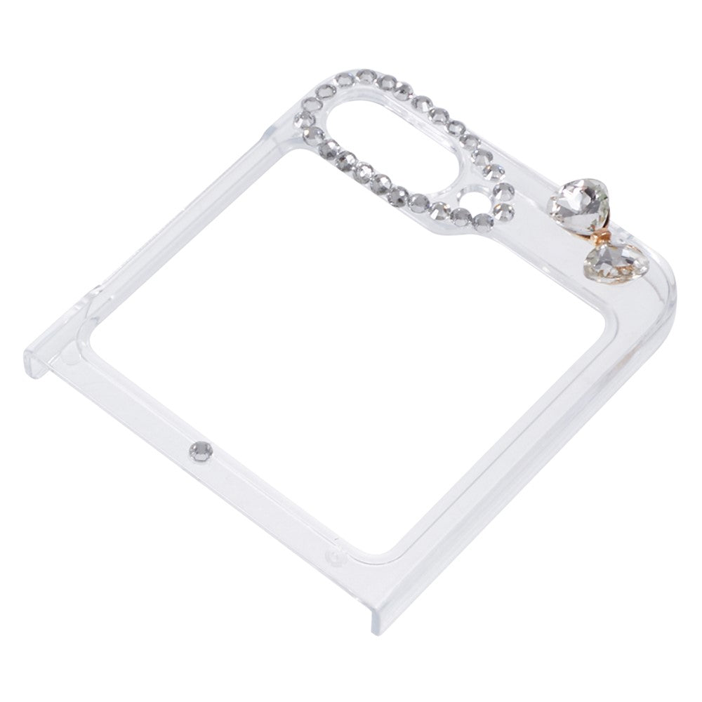 For Samsung Galaxy Z Flip7 FE 5G / Z Flip6 5G Case 2-Piece Design Hard Plastic Phone Shell with Rhinestone Decor - Heart