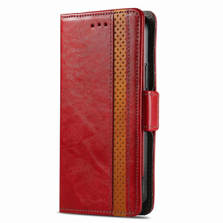CASENEO 002 Series For OnePlus 12 5G Case Stand Flip PU Leather RFID Blocking Phone Cover - Red