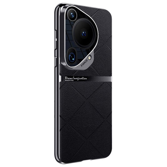 For Huawei Pura 70 Ultra Case Drop-proof Acrylic + PC + PU Leather Phone Shell - Black