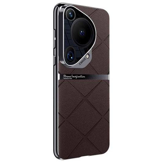 For Huawei Pura 70 Ultra Case Drop-Proof Acrylic + PC + PU Leather Phone Shell - Brown