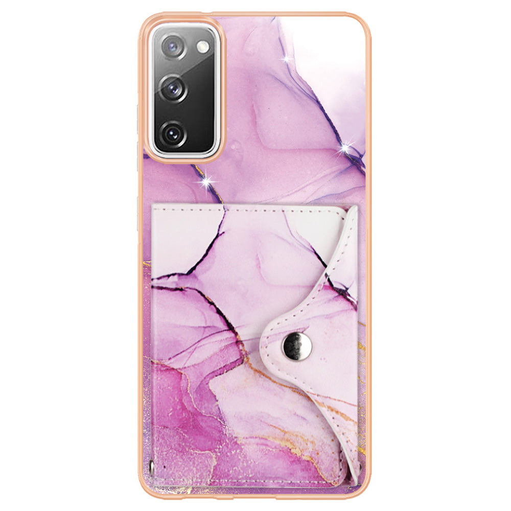 YB Leather Coating Series-9 for Samsung Galaxy S20 FE / S20 FE 5G / S20 FE 2022 / S20 Lite IMD Leather+TPU Phone Cover - 001 Purple