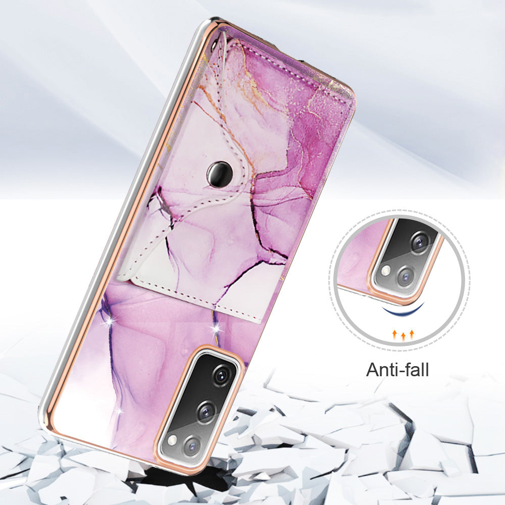 YB Leather Coating Series-9 for Samsung Galaxy S20 FE / S20 FE 5G / S20 FE 2022 / S20 Lite IMD Leather+TPU Phone Cover - 001 Purple