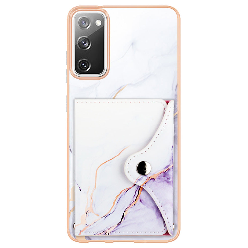 YB Leather Coating Series-9 for Samsung Galaxy S20 FE / S20 FE 5G / S20 FE 2022 / S20 Lite IMD Leather+TPU Phone Cover - 006 White Purple