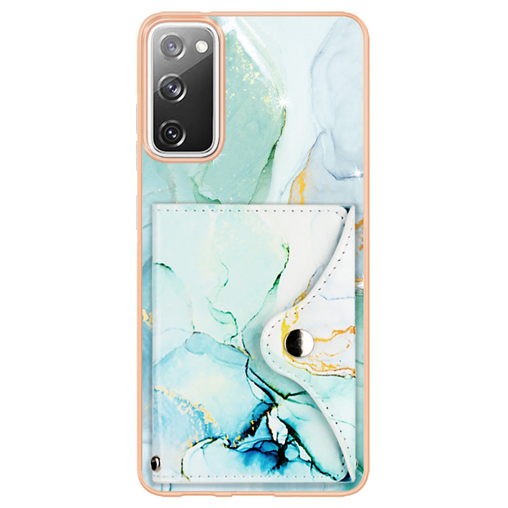 YB Leather Coating Series-9 for Samsung Galaxy S20 FE / S20 FE 5G / S20 FE 2022 / S20 Lite IMD Leather+TPU Phone Cover - 003 Green