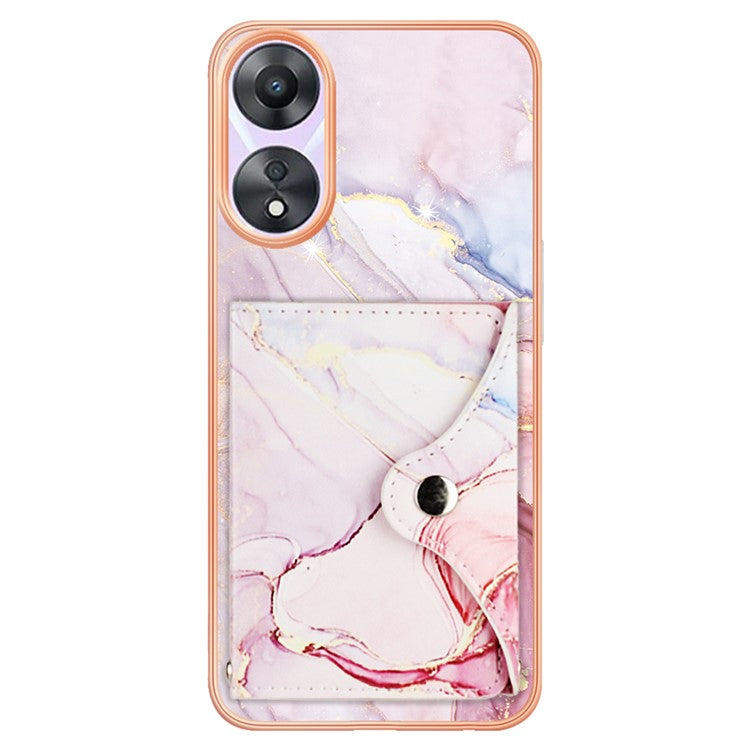 YB Leather Coating Series-9 for Oppo A78 5G / A58 5G Case Kickstand Leather+TPU Phone Cover - 005 Rose Gold