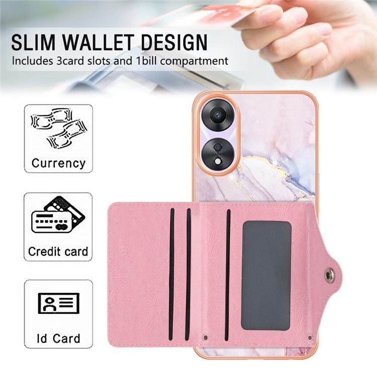YB Leather Coating Series-9 for Oppo A78 5G / A58 5G Case Kickstand Leather+TPU Phone Cover - 005 Rose Gold
