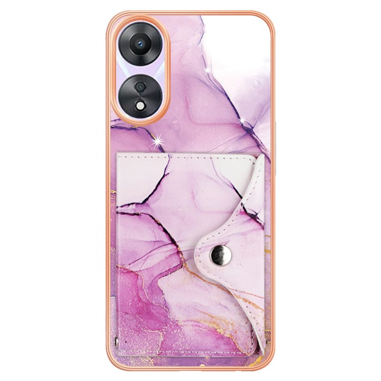 YB Leather Coating Series-9 for Oppo A78 5G / A58 5G Case Kickstand Leather+TPU Phone Cover - 001 Purple