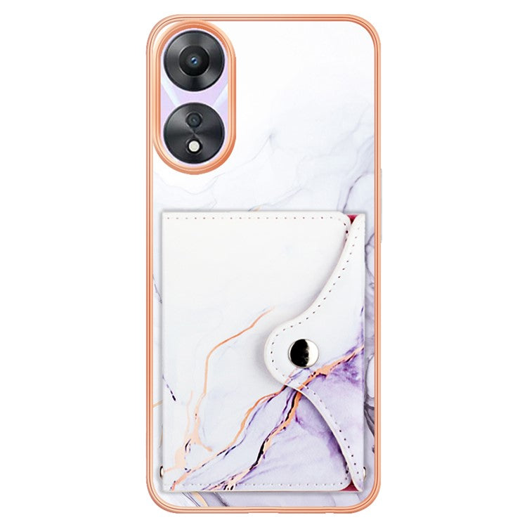 YB Leather Coating Series-9 for Oppo A78 5G / A58 5G Case Kickstand Leather+TPU Phone Cover - 006 White Purple