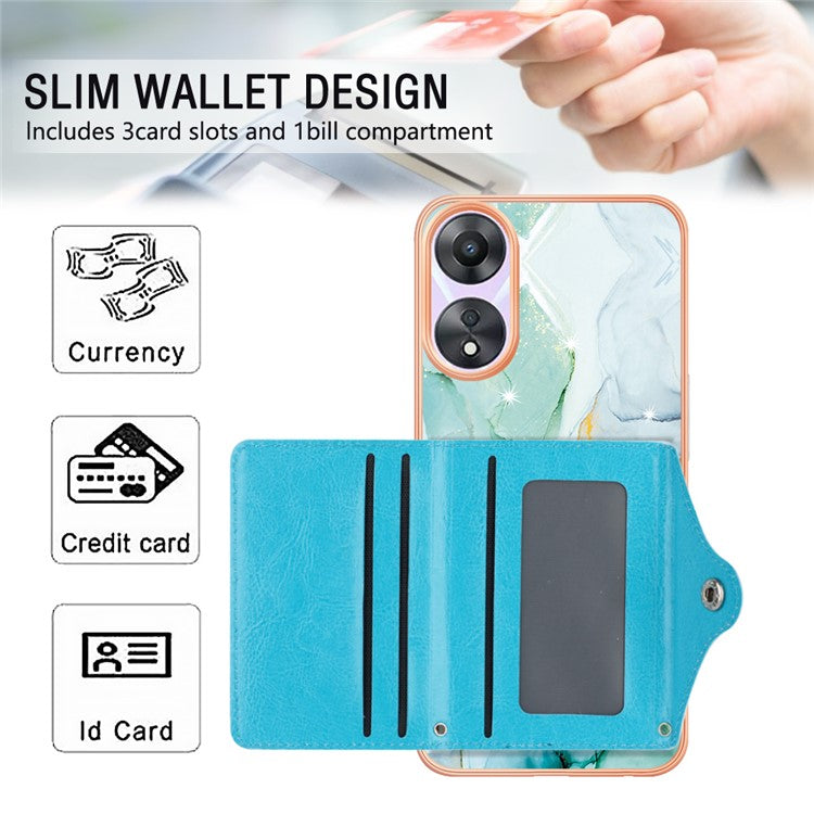 YB Leather Coating Series-9 for Oppo A78 5G / A58 5G Case Kickstand Leather+TPU Phone Cover - 003 Green