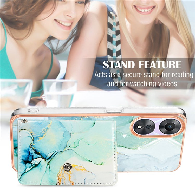 YB Leather Coating Series-9 for Oppo A78 5G / A58 5G Case Kickstand Leather+TPU Phone Cover - 003 Green