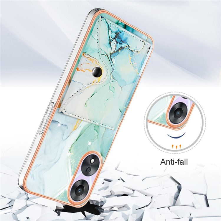 YB Leather Coating Series-9 for Oppo A78 5G / A58 5G Case Kickstand Leather+TPU Phone Cover - 003 Green