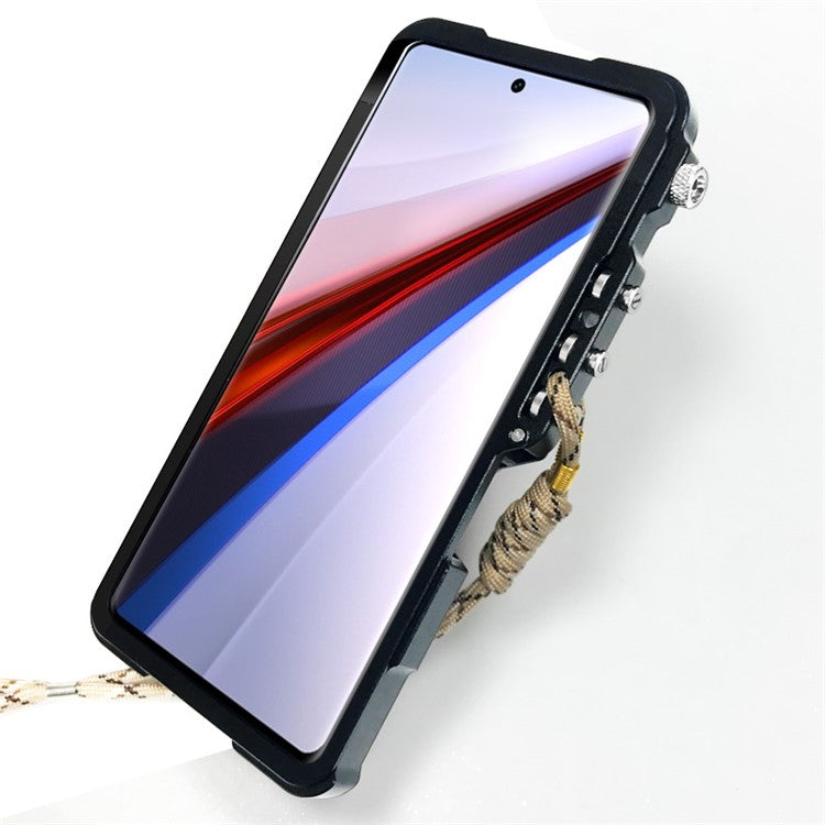 For Honor 60 / 60 SE / 70 5G / 80 5G / 90 / 100 5G Case Aluminium Alloy Metal Anti-drop Phone Case - Black