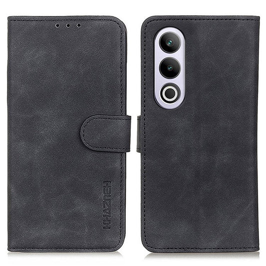 KHAZNEH For OnePlus Nord CE4 5G  / Oppo K12 Case Retro Design PU Leather Wallet Phone Cover - Black