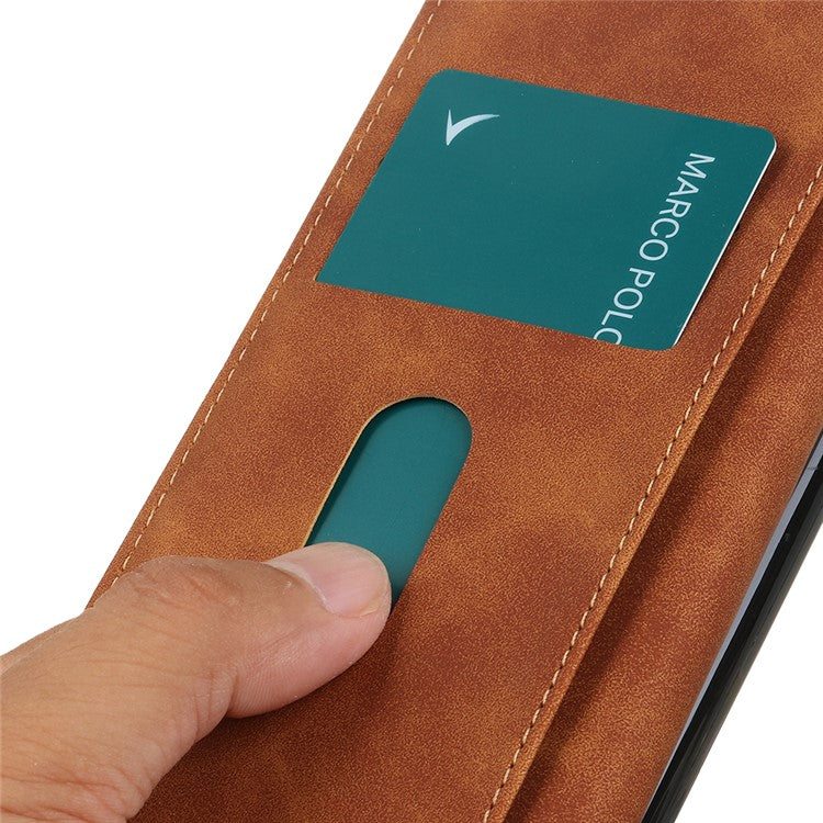 KHAZNEH For OnePlus Nord CE4 5G  / Oppo K12 Case Retro Design PU Leather Wallet Phone Cover - Brown