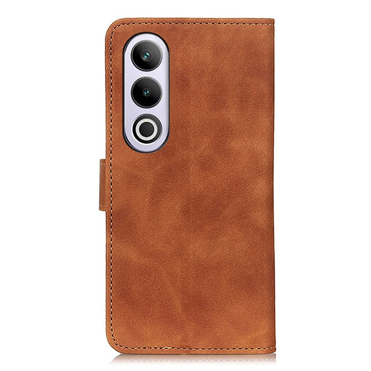 KHAZNEH For OnePlus Nord CE4 5G  / Oppo K12 Case Retro Design PU Leather Wallet Phone Cover - Brown
