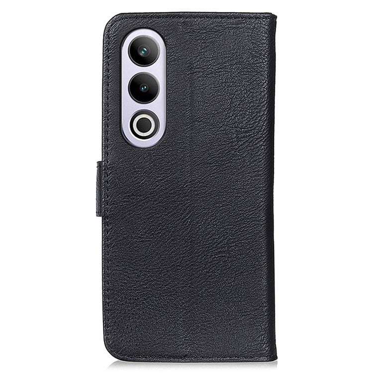 KHAZNEH For OnePlus Nord CE4 5G  / Oppo K12 Case PU Leather Cowhide Texture Flip Phone Cover - Black